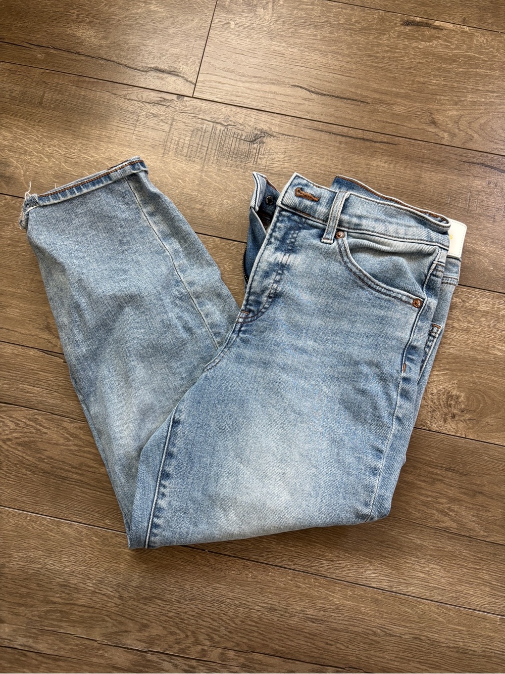 Express Light Blue Women's Straight Leg Jeans